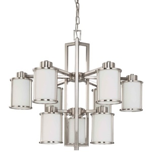 N602855 Odeon Large Foyer Chandelier Chandelier Brushed Nickel