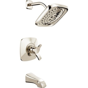 DT17452PN/DR10000UNBX Tesla One Handle Tub & Shower Faucet - Brilliance Polished Nickel