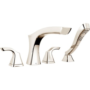 DT4752PN/DR4707 Tesla Deck Mount With Handshower Tub Faucet - Brilliance Polished Nickel