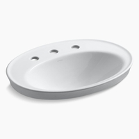  Serif Self Rimming Bathroom Sink - White