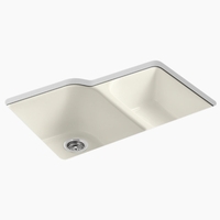  Executive Chef White/Color Undermount - Double Bowl Kitchen Sink - Biscuit