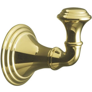 K10555-PB Devonshire Robe Hook Bathroom Accessory - Vibrant Polished Brass