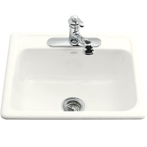 K5964-3-0 Mayfield White/Color Single Bowl Kitchen Sink - White K5964-3-0 Mayfield White/Color Single Bowl Kitchen Sink - White