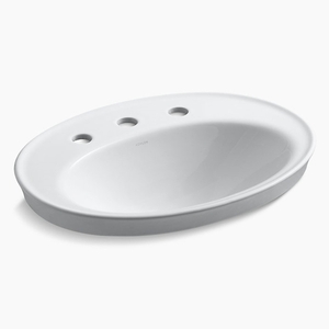 K2075-8-0 Serif Self Rimming Bathroom Sink - White