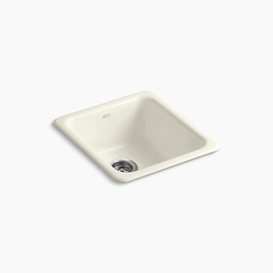 K6584-96 Iron/Tones White/Color Dual Mount Single Bowl Kitchen Sink - Biscuit