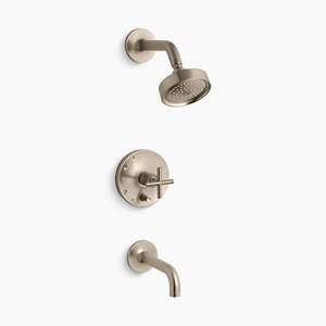 KT144213-BV/K11748-KS Purist One Handle Tub & Shower Faucet - Vibrant Brushed Bronze