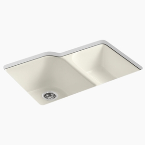 K5931-4U-96 Executive Chef White/Color Undermount - Double Bowl Kitchen Sink - Biscuit