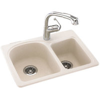  Classics White/Color Double Bowl Kitchen Sink - White