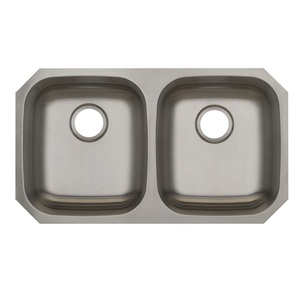 PFUC206A6 Plomosa Stainless Steel Undermount - Double Bowl Kitchen Sink - Stainless Steel