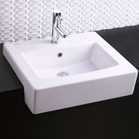  Boxe Self Rimming Bathroom Sink - White