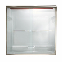  FRAMELESS SHOWER DOO Shower Door - Swing Shower Door - Clear / Brushed Nickel