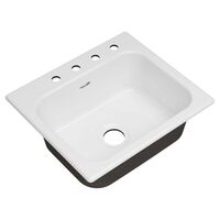  Quince White/Color Single Bowl - Cast Iron Kitchen Sink - Brilliant White