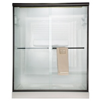  FRAMELESS SHOWER DOO Shower Door - Swing Shower Door - Clear / Brushed Nickel