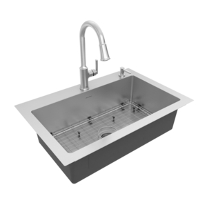 A18SB000432C2075 Raviv Stainless Steel Single Bowl Kitchen Sink - Stainless Steel