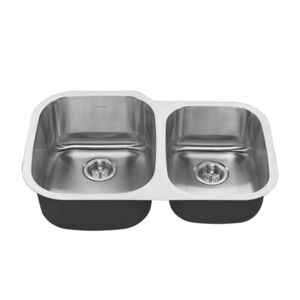 A18CR9322100S075 Portsmouth Stainless Steel Undermount - Double Bowl Kitchen Sink - Stainless Steel