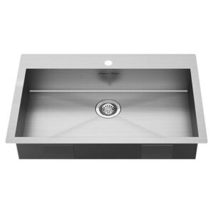 A18SB6332211075 Edgewater Stainless Steel Dual Mount Single Bowl Kitchen Sink - Stainless Steel