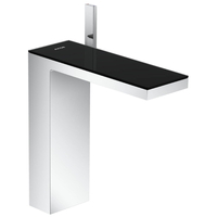  MyEdition Single Hole Bathroom Faucet - Chrome / Black Glass