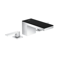  MyEdition 8'' Widespread Bathroom Faucet - Chrome / Black Glass