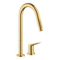  Citterio M Pull-Out Spray Kitchen Faucet - Brushed Gold Optic