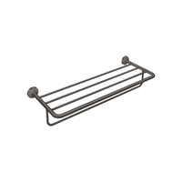  Universal Circular Towel Rack Bathroom Accessory - Brushed Black Chrome