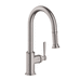 AXOR AX16581801 Steel Optik Pull-Out Spray Kitchen Faucet