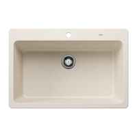  Grandis White/Color Dual Mount Single Bowl Kitchen Sink - Soft White