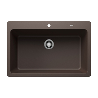  Grandis White/Color Undermount - Single Bowl Kitchen Sink - Cafe Brown