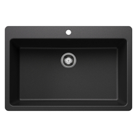  Liven White/Color Dual Mount Single Bowl Kitchen Sink - Anthracite