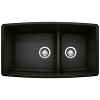  Performa White/Color Undermount - Double Bowl Kitchen Sink - Coal Black