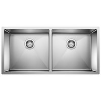  Precision Stainless Steel Undermount - Double Bowl Kitchen Sink - Polished Satin