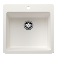  Liven White/Color Dual Mount Single Bowl Kitchen Sink - White