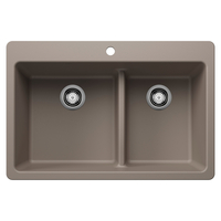 Double Bowl Kitchen Sink 33 in x 22 in x 9-2/5 in