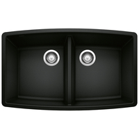  Performa White/Color Undermount - Double Bowl Kitchen Sink - Coal Black
