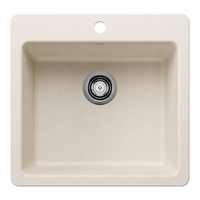  Liven White/Color Dual Mount Single Bowl Kitchen Sink - Soft White