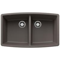  Performa White/Color Undermount - Double Bowl Kitchen Sink - Volcano Gray
