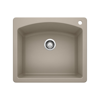  Diamond White/Color Dual Mount Single Bowl Kitchen Sink - Truffle