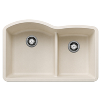  Diamond White/Color Undermount - Double Bowl Kitchen Sink - Soft White