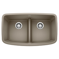  Valea White/Color Undermount - Double Bowl Kitchen Sink - Truffle
