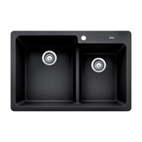 Grandis White/Color Dual Mount Double Bowl Kitchen Sink - Anthracite