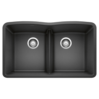  Diamond White/Color Undermount - Double Bowl Kitchen Sink - Anthracite