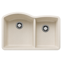  Diamond White/Color Undermount - Double Bowl Kitchen Sink - Soft White