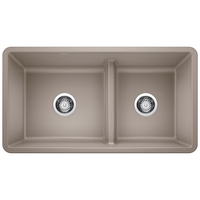  Precis White/Color Undermount - Double Bowl Kitchen Sink - Truffle