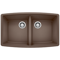  Performa White/Color Undermount - Double Bowl Kitchen Sink - Cafe Brown