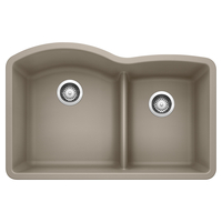  Diamond White/Color Undermount - Double Bowl Kitchen Sink - Truffle