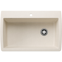  Diamond White/Color Dual Mount Single Bowl Kitchen Sink - Soft White