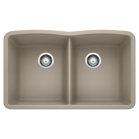  Diamond White/Color Undermount - Double Bowl Kitchen Sink - Truffle