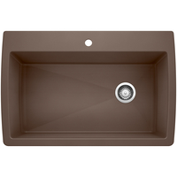  Diamond White/Color Dual Mount Single Bowl Kitchen Sink - Cafe Brown