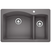  Diamond White/Color Dual Mount Double Bowl Kitchen Sink - Cinder