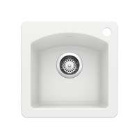  Diamond Dual Mount Bar Sink - White