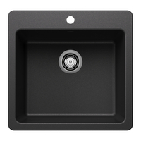  Liven White/Color Dual Mount Single Bowl Kitchen Sink - Anthracite